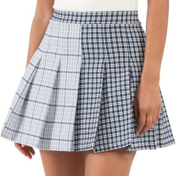 Originality Dresses & Skirts - Originality Spliced Plaid Skirt EUC
